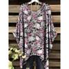 Damen T-Shirt Gothic Stil Bohemian Totenkopf Druck Locker Unregelmäßiger Saum Rundhalsausschnitt Kurzarm Shirt Oversize Y2k Sommerkleidung