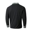 Men's Outdoor Breathable Turn-Down Collar Polo Shirt Male Breathable Casual Long Sleeve Plaid Pullover