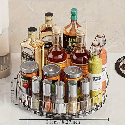 360°Rotating Rotating Spice Rack Organizer For Bathroom Kitchen Countertop Easy Access and Efficient Storage Desktop Storage Box