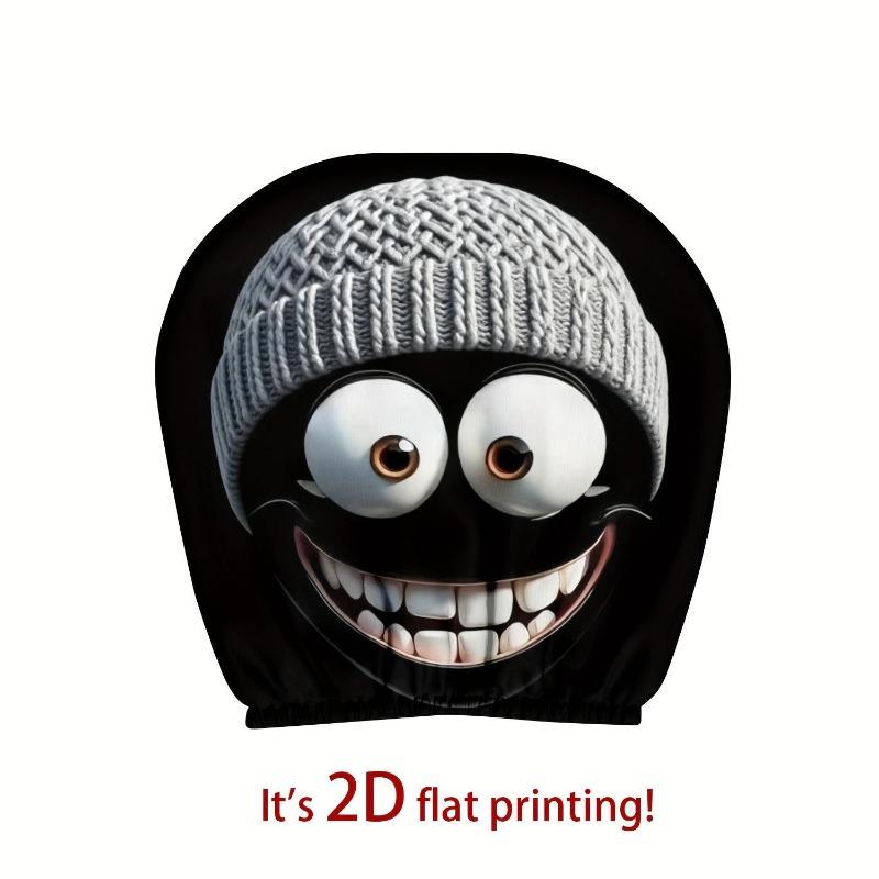 2PCS Funny Cartoon car headrest Cover, Cute Funny Eyes, Suitable for Halloween, Christmas car Universal Elastic Models Funny Decoration