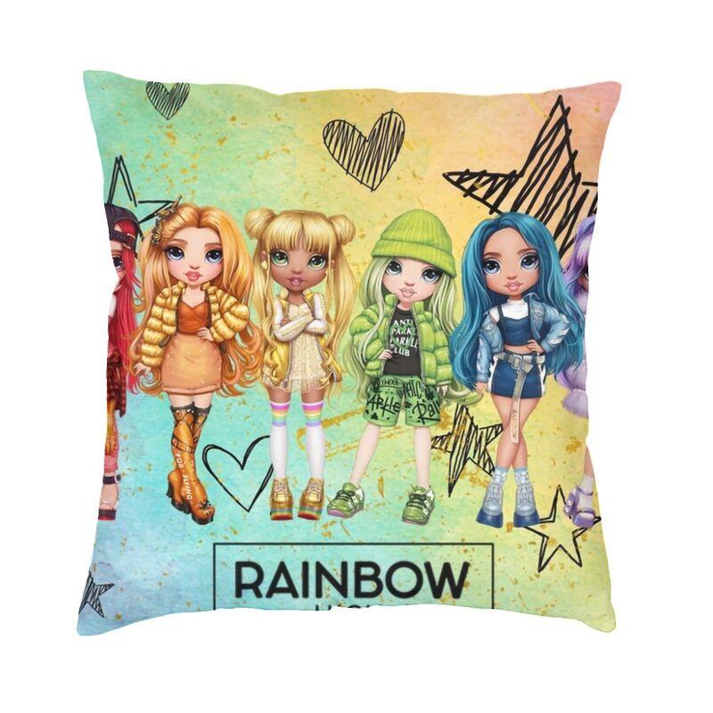 Luxury Rainbow High Slumber Party Dolls Sofa Cushion Cover Polyester Throw Pillow Case Home Decorative Pillowcase