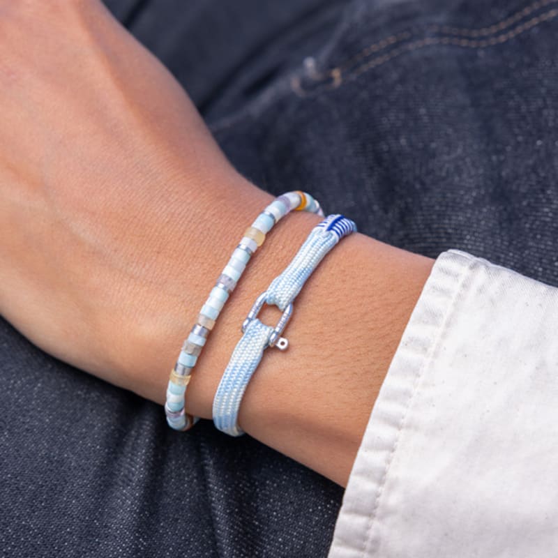 PIG & HEN (Women's) Frankie Bracelet - Arctic Blue X Cream X Silver