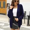 Women S V Neck Knitted Cardigan Long Sleeve Solid Color Loose Fit Sweater