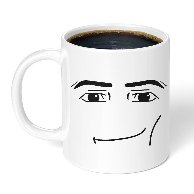 Cute Simple Woman Facial Expression Mug Creative Boys Ceramic Breakfast Coffee Milk Cup