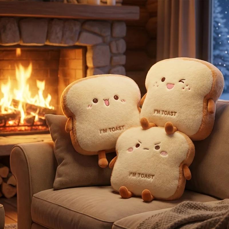 35Cm Plush Bread Pillow Soft Toast Simulation Food Doll Warm Hand Cushion Home Decor Cute Kids Toy Birthday Gift