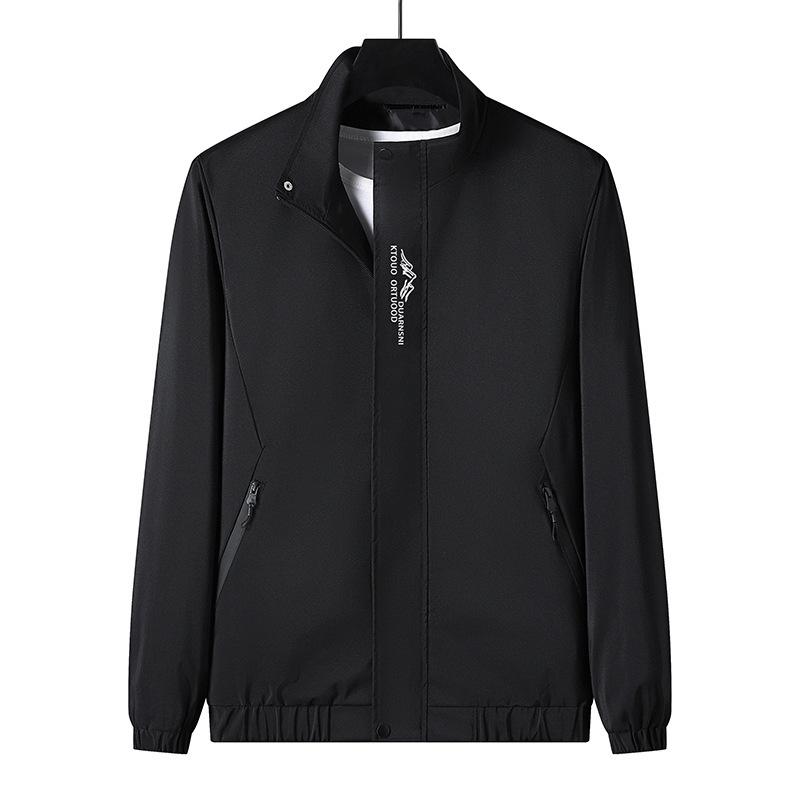 

Весенне-осенняя тонкая повседневная куртка мужская водонепроницаемая ветрозащитная спортивная мужская осенняя куртка M чёрный