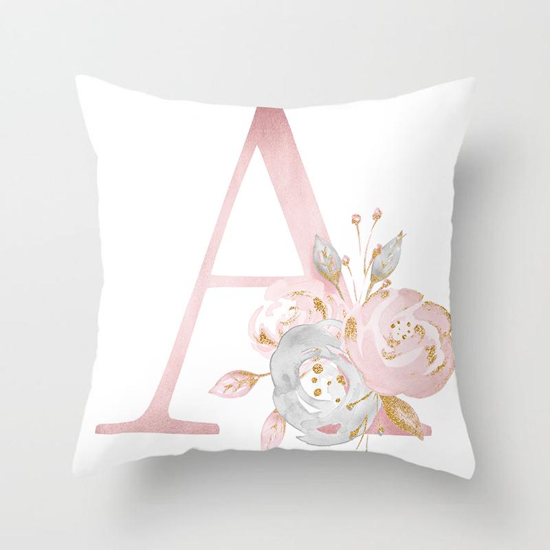 26 Letters Cushion Cover Letter Home Decorative Pillowcase Polyester Throw Pillow Case Cushion Cover For Sofa Almohada Hot Zt25