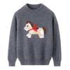 Unisex Children's Wool Knit New Year Sweater - Thick Cartoon Baby Pullover Base Layer