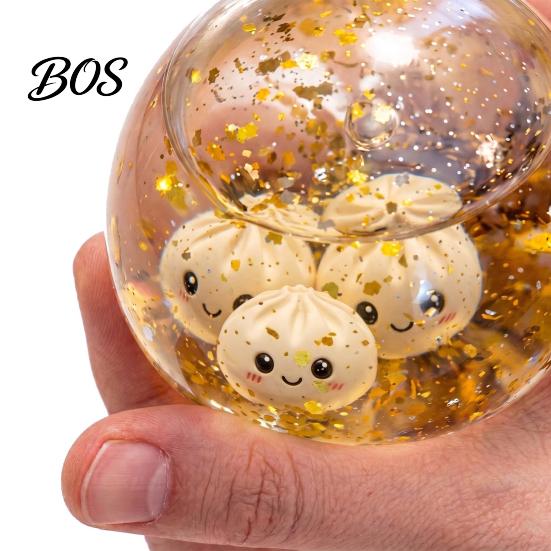 Durable Squeeze Ball Steamed Bun Stress Ball, Soft TPR Dumpling Toy Tactile with Mini Inside, Slow Rising Fidget for Adults Portable