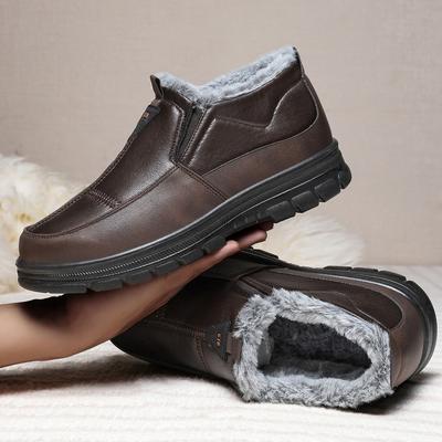 Winter warme lässige Herren Baumwollschuhe gefüttert verdickt rutschfest bequem Schneestiefel