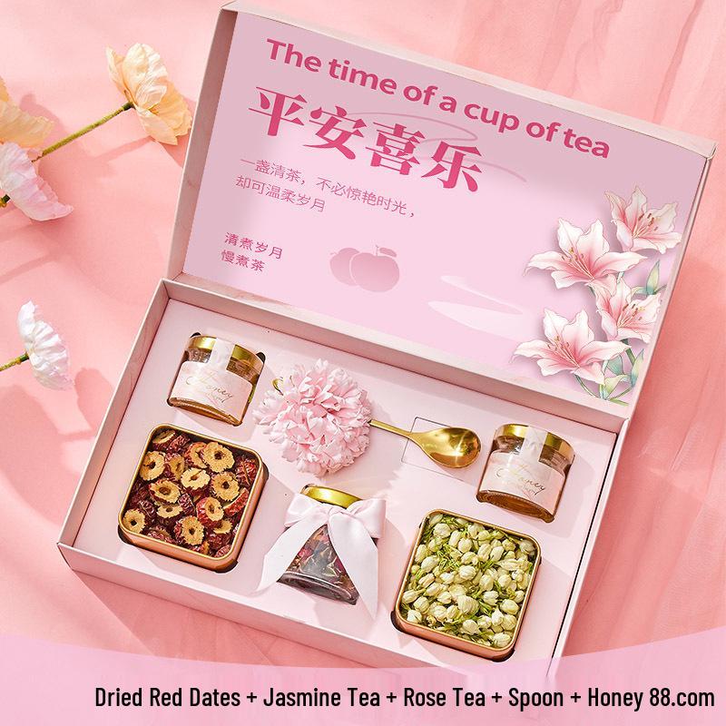 

Women s Day Flower Tea Gift Box Set - Creative Birthday & March 8th Souvenir