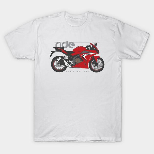 Men Black Print T-shirt Ride Cbr500R Red No-Cut Transfer Paper Print Cotton Tshirt S белый