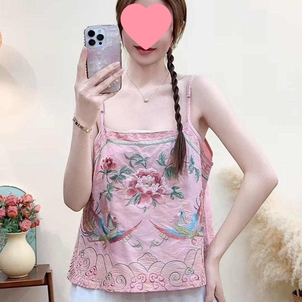 2026 Summer Guofeng Retro Embroidered Belly Band Camisole: Ethnic Chinese-Style Vest