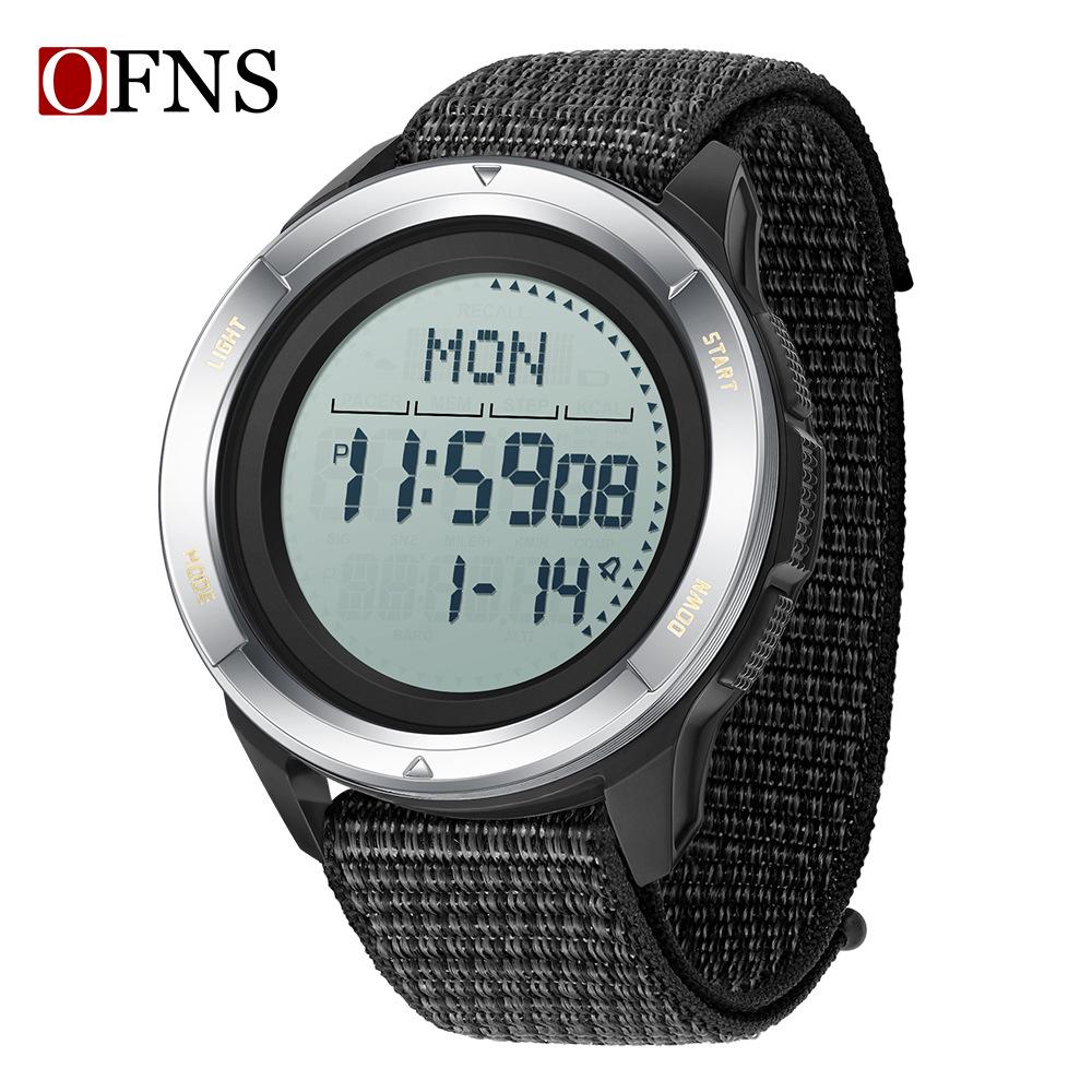 OFNS Multifunctional Large Dial Watch: Metronome, Pedometer, Luminous Display, Compass, Waterproof, Outdoor Sports.