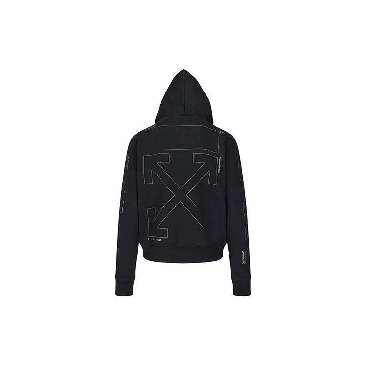 OFF WHITE Diag Unfinished Slim Hoodie OMBB034E19E300031091