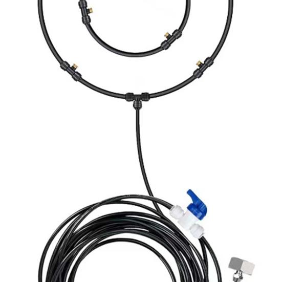 Chladicí postřikovač s odnímatelnými tryskami Sada pro zamlžení T-kusu Filtr Terasa Energeticky úsporný ventilátor