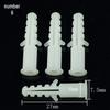 White Plastic Expansion Plugs/Screws 6MM, 8MM, 10MM, 12MM - 1000 pcs/bag