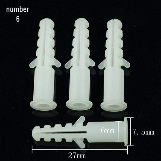 White Plastic Expansion Plugs/Screws 6MM, 8MM, 10MM, 12MM - 1000 pcs/bag