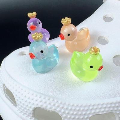 Fashion Shoe Charms Set Accessories Hole Shoe Buckle Cute Luminous Crown Duck DIY 3D Shoes Decorations Kid Party Boys Girls Gift