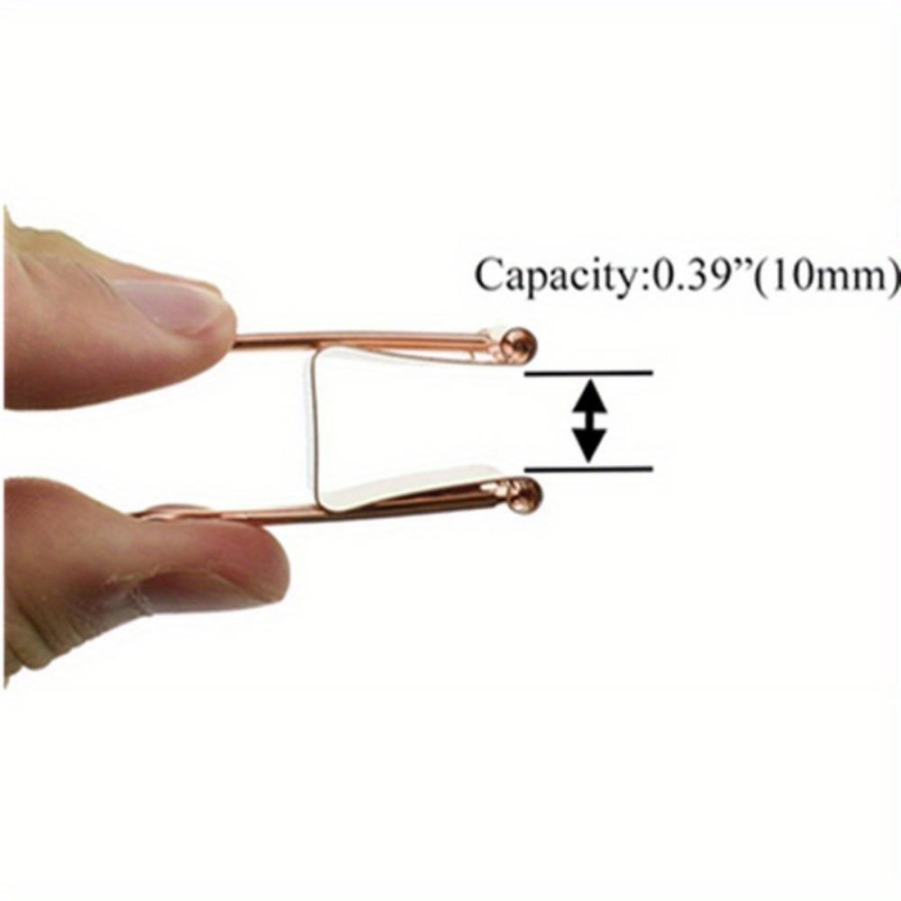 1PACK/24 Binders, Paper Clips Reusable Rose Gold Swallow Tail Clips