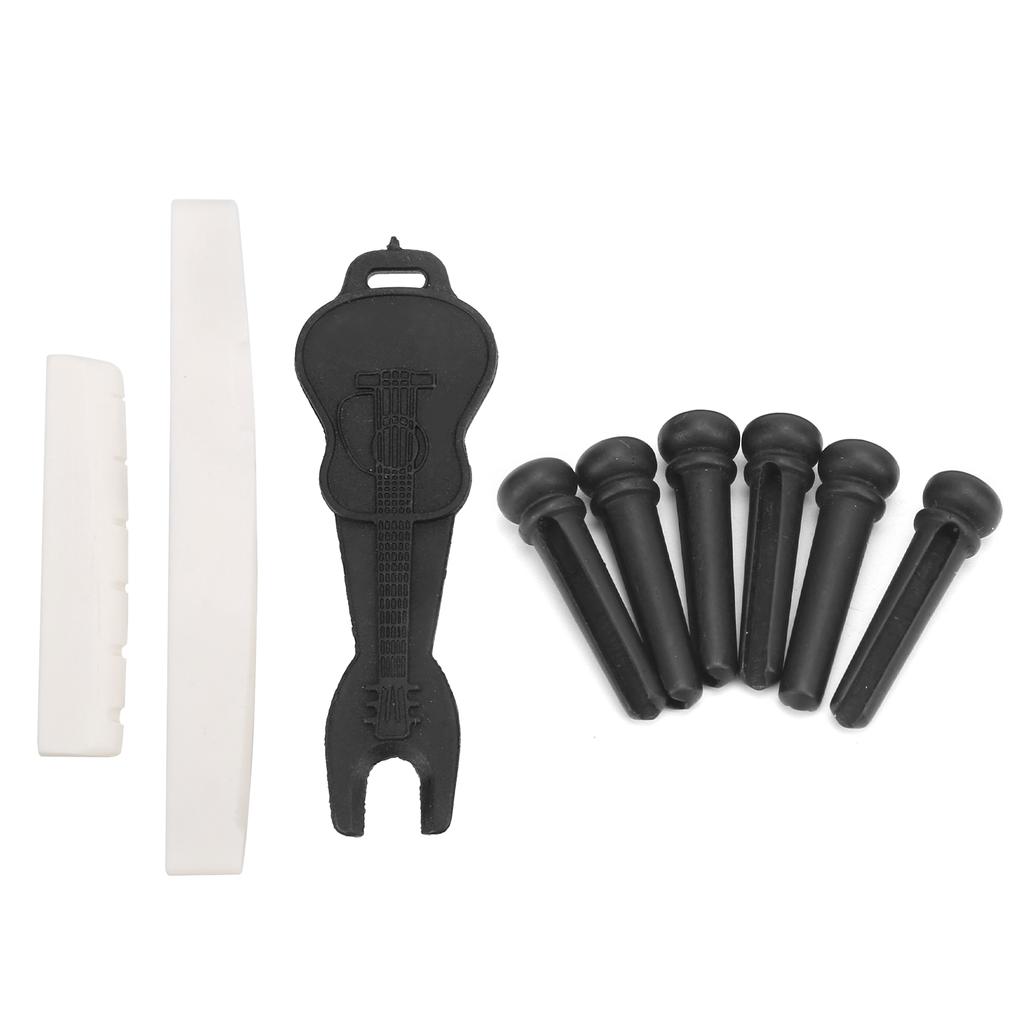 Gitarrenbrückenstift-Set Ochsenknochen Steg Einzieher Entferner Instrumentenzubehör mit Steg Sattel