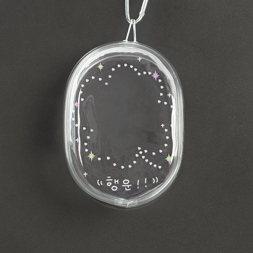 Cotton Oval Plush Dolls Storage Bag PVC Transparent Organizer Box Outdoor Display Bag With Keychain Schoolbag Pendant