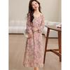 D.F.DEAR French Style Floral A-line Midi Dress