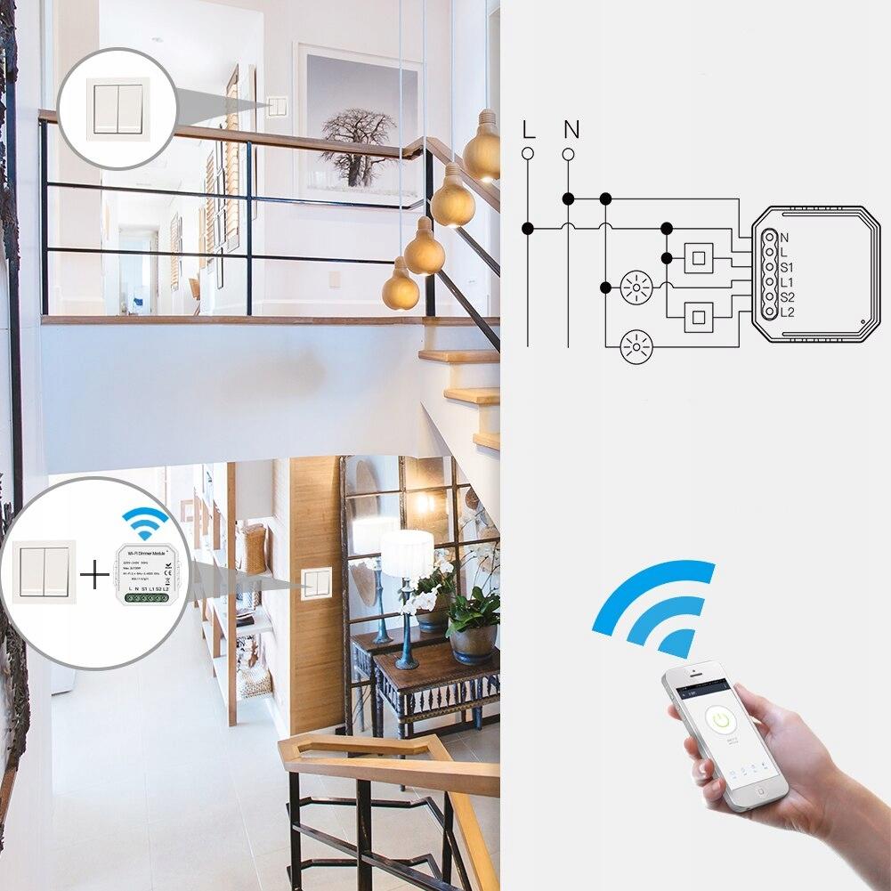 TUYA 2-Circuit WiFi In-Box Light Dimmer