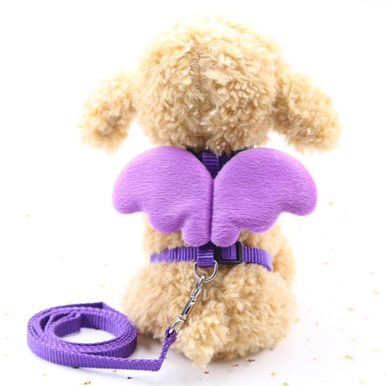 Pet Supplies Adjustable Dog Nylon Leash Dog Cat Traction Rope Puppy Pet Angel Wings Chest Straps