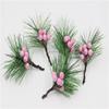 Artificial Pine Needle Greenery & Red Berry Bouquet for Holiday DIY & Gift Packaging
