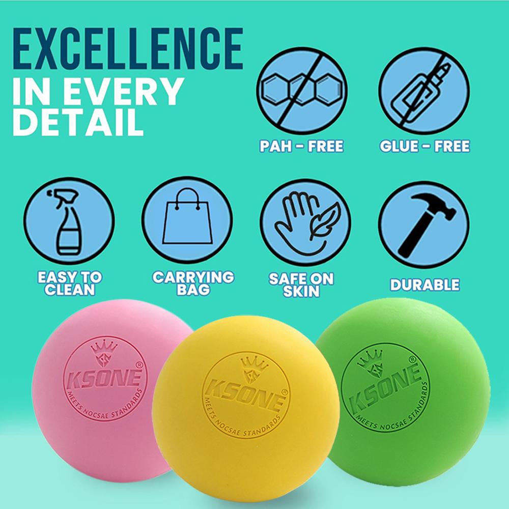 Massage Ball 6.3cm Fascia Ball Lacrosse Ball Yoga Muscle Relaxation Pain Relief Portable Physiotherapy Ball Jaw Exerciser Ball