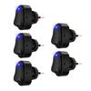 5PCS Toggle Switch 12v 30A Oval Rocker Switch 3 Pin Red Blue LED Lighted on Off Switch for Automative Car RV Marine Boat