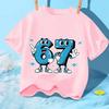 Kids 67 Themed Colorful Print TShirt Soft Cotton Fabric Breathable and Comfortable Ideal for Toddlers and Childrendf0317