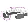VidaXL Garden Lounge Set with Cushions 13 Pcs, Patio Sofas, Patio Furniture Set, Outdoor Furniture, Black 3226482