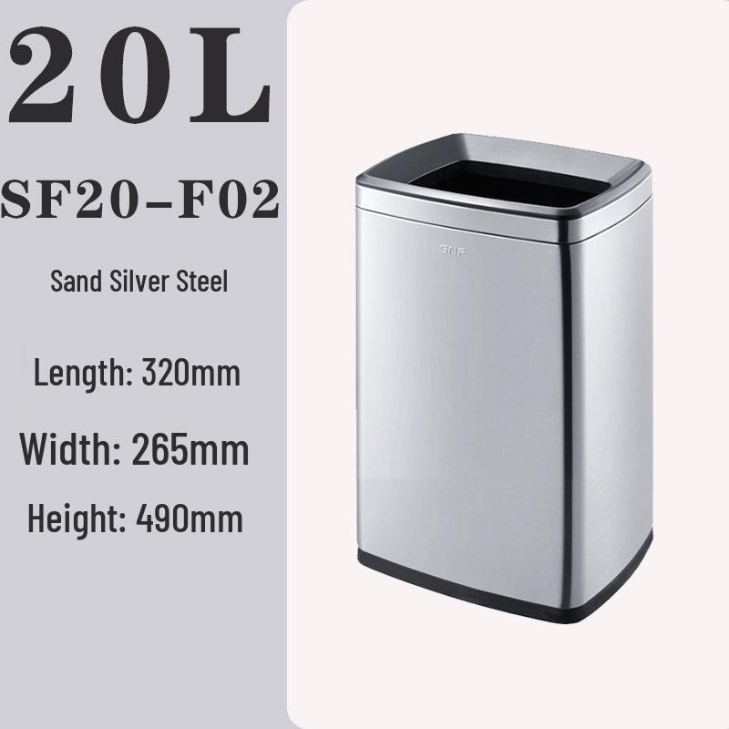 50L Stainless Steel Commercial Trash Can with Large Foot Pedal for Hotels and Shopping Malls