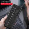 Wysokiej jakości skórzane etui do Samsunga Galaxy Z Fold 4 Smukła konstrukcja z uchwytem na długopis Pokrowiec zabezpieczający przed upadkiem do Galaxy Z Fold 3