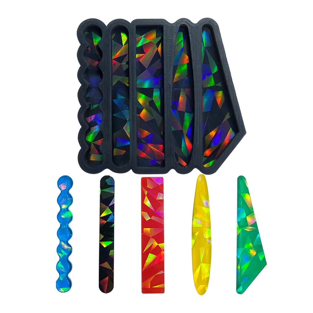 Colorful Holographic Hair Clip Resin Mold Hair Clips Silicone Mold for DIY Craft Crystal Epoxy Mold Jewelry Casting Mold