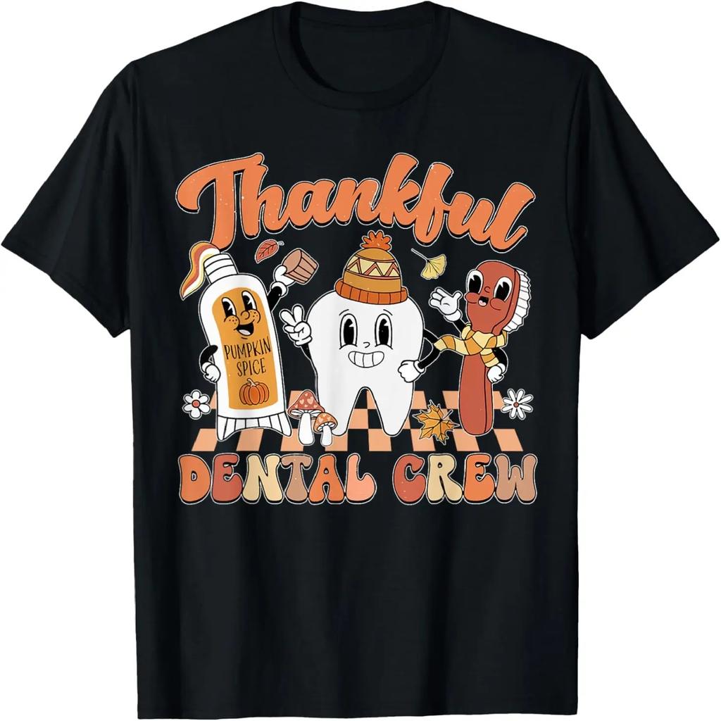Retro Thankful Dental Crew Dentist Thanksgiving T-Shirt