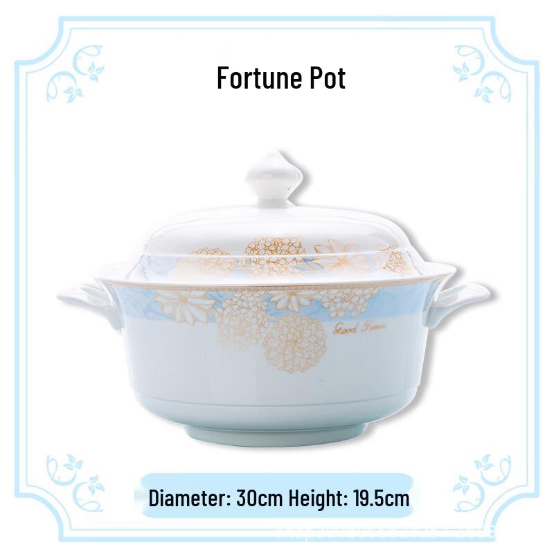 Jingdezhen Underglaze Bone China Casserole Pot