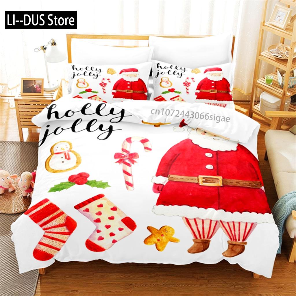 Christmas Decorations Bedding Set Duvet Cover Set 3d Bedding Digital Printing Queen Size Bedding Set Fashion Design