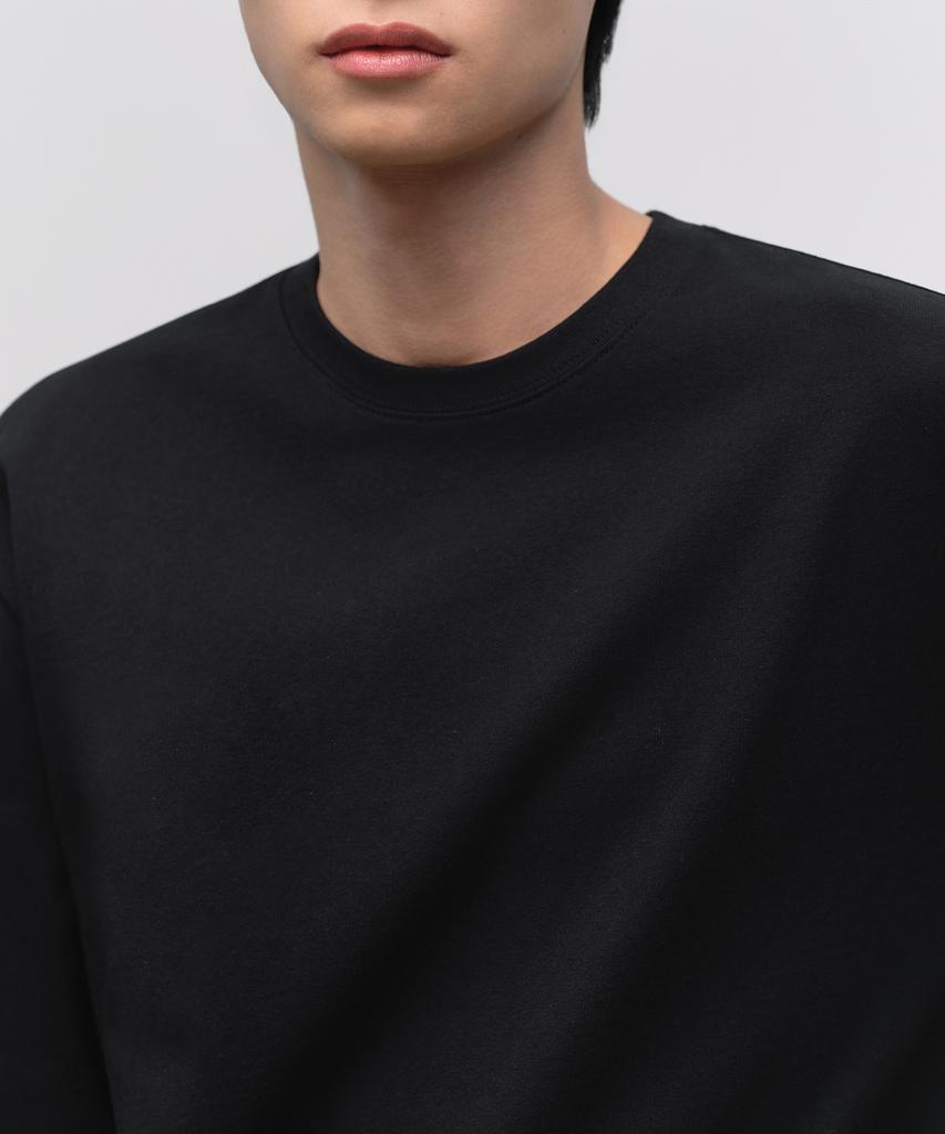 MUSINSA STANDARD Relaxed Oe Crew Neck Long Sleeve T-Shirt [Black]