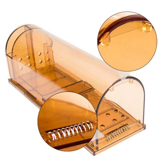 2 Adet Şeffaf Tekrar Kullanılabilir Fare Tuzağı Kemirgen Fareler Canlı Yakalayıcı Küçük Hayvanlar Kafesi