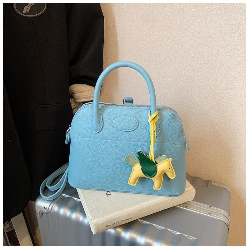 

New spring and summer lychee pattern platinum bag bucket bag single shoulder oblique span portable bowling women s bag синий