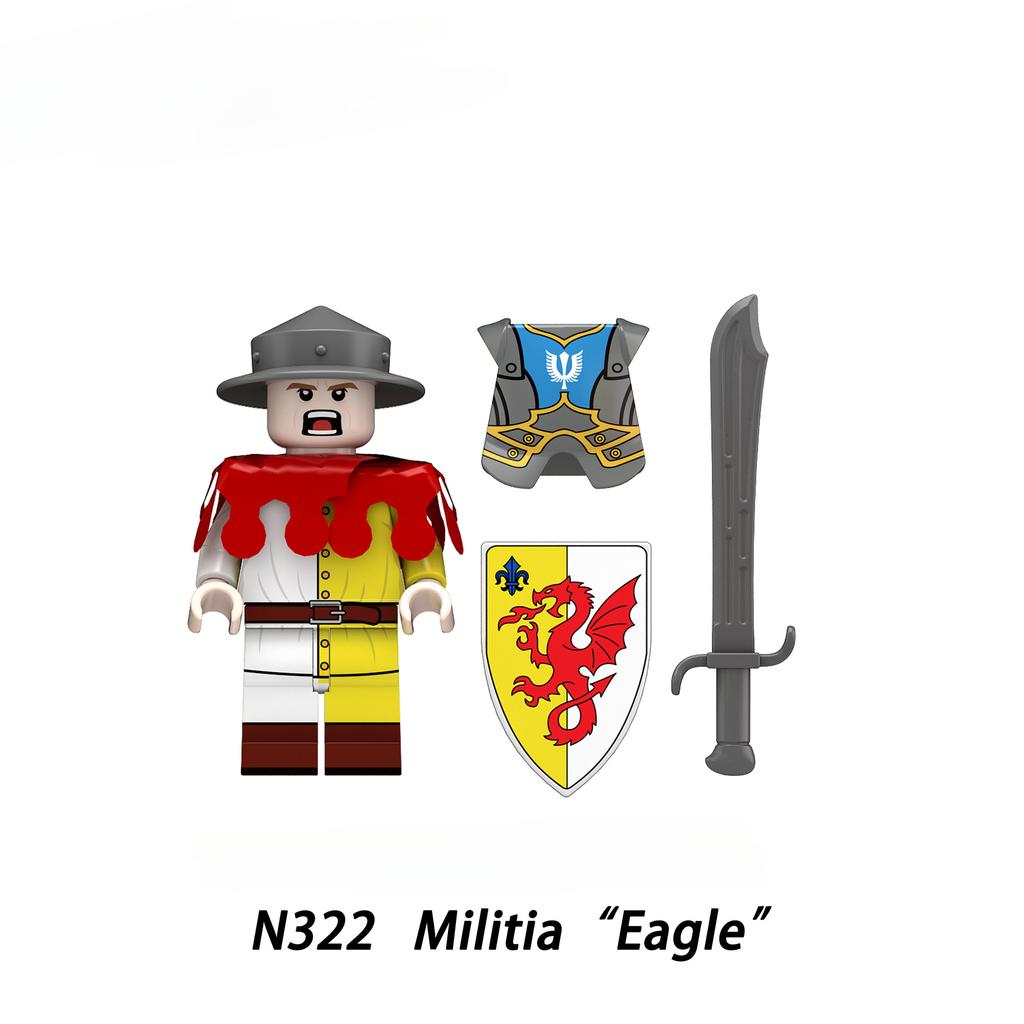 Medieval Series Militia Soldier Building Block Children's Toys