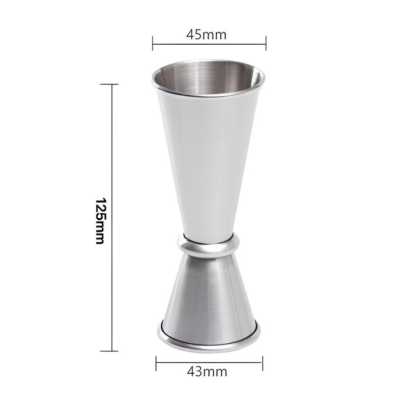 304 Stainless Steel Double-Ended Cocktail Measuring Cup (15/30ml Oz) With Rolled Edge 30/60ml Measuring Glass