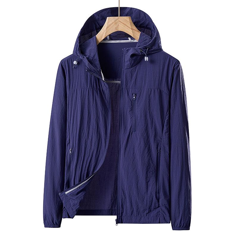 

Ultra-Thin Ice Silk UV Protection Jacket for Men and Women - Breathable Summer Outdoor Wear M темно-синього кольору