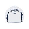 Fila Fusion Veste de Baseball Tissée à Rayures avec Logo Imprimé Coupe Ample Hommes vestes Standard-Blanc T11M232706F-WT