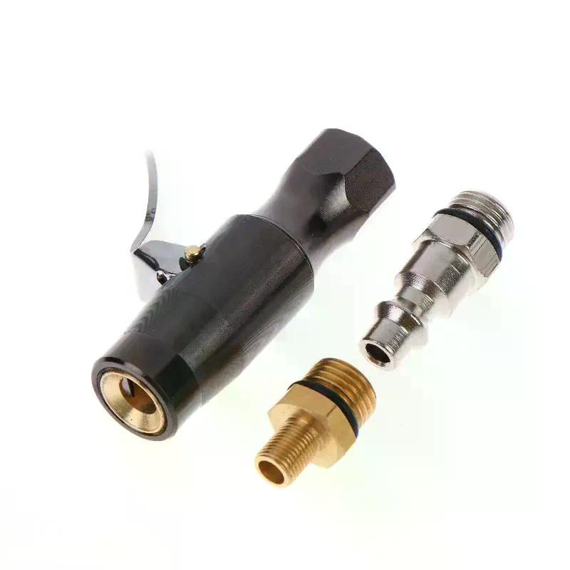 1 Set DIY Accessories 200PSI Tire Inflator Lock-on Air Chuck Dual-Jaw Designed For Schrader Valve Use No Leakage Home Garage
