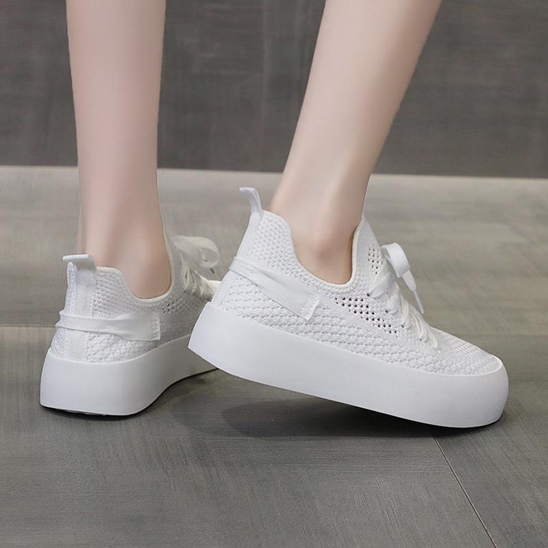 Fashion Breathable Running Shoes for Women 2024 Autumn New Soft Sole Knitting Green Sneakers Woman Lightweight Non Slip Casual Shoes