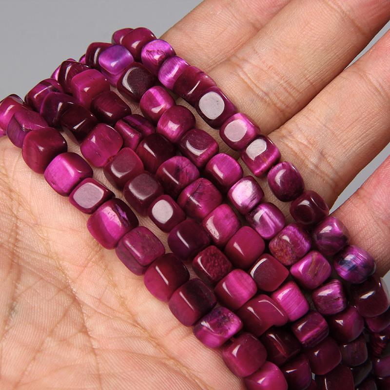 Natural Stone Square Cube Agates Beads Charm Loose Spacer Beads 6-8mm Jewelry Making Accessories Beadwork DIY Necklace Bracelets
